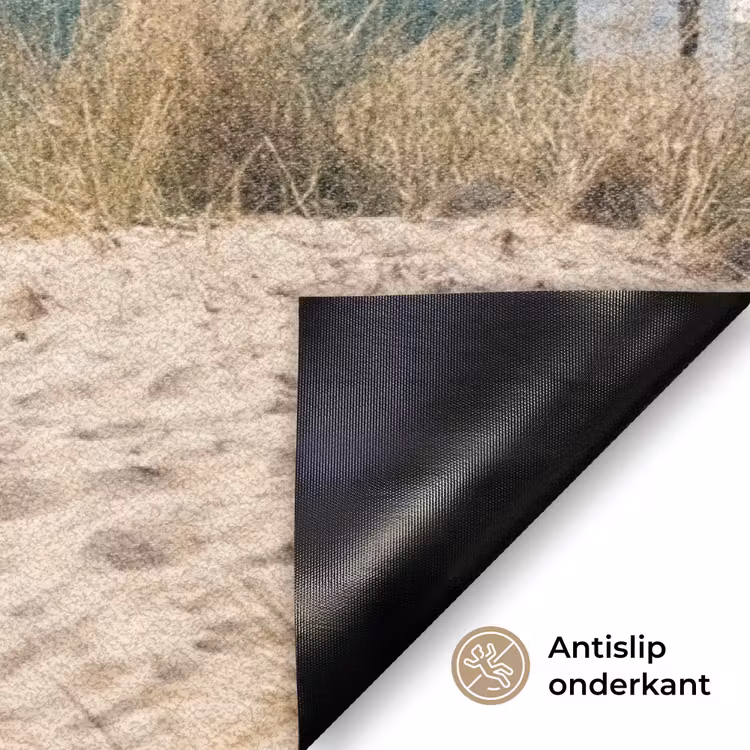 Strand - Huisjes - Kleurrijk - Duinen Deurmat klein -antislip_NL