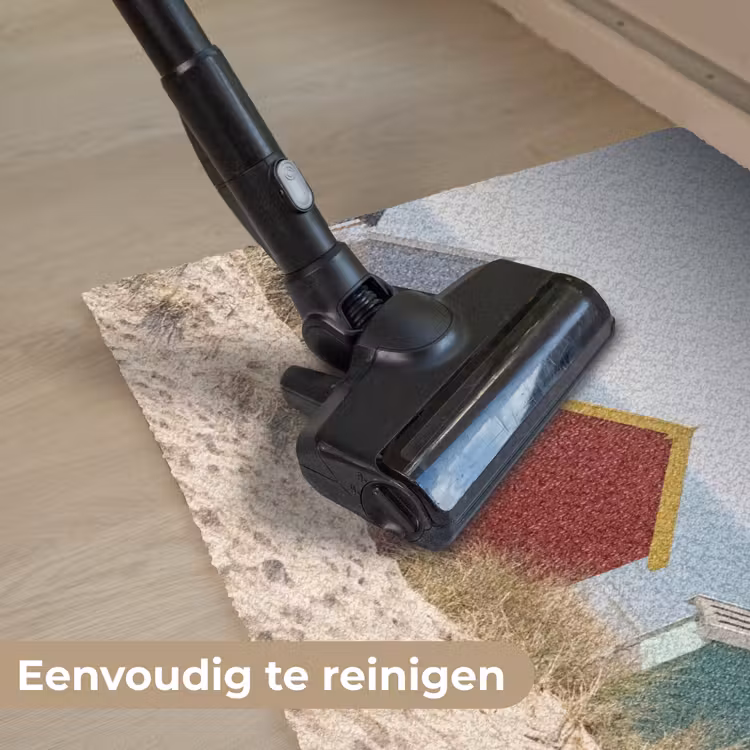 Strand - Huisjes - Kleurrijk - Duinen Deurmat klein -reinigen_NL