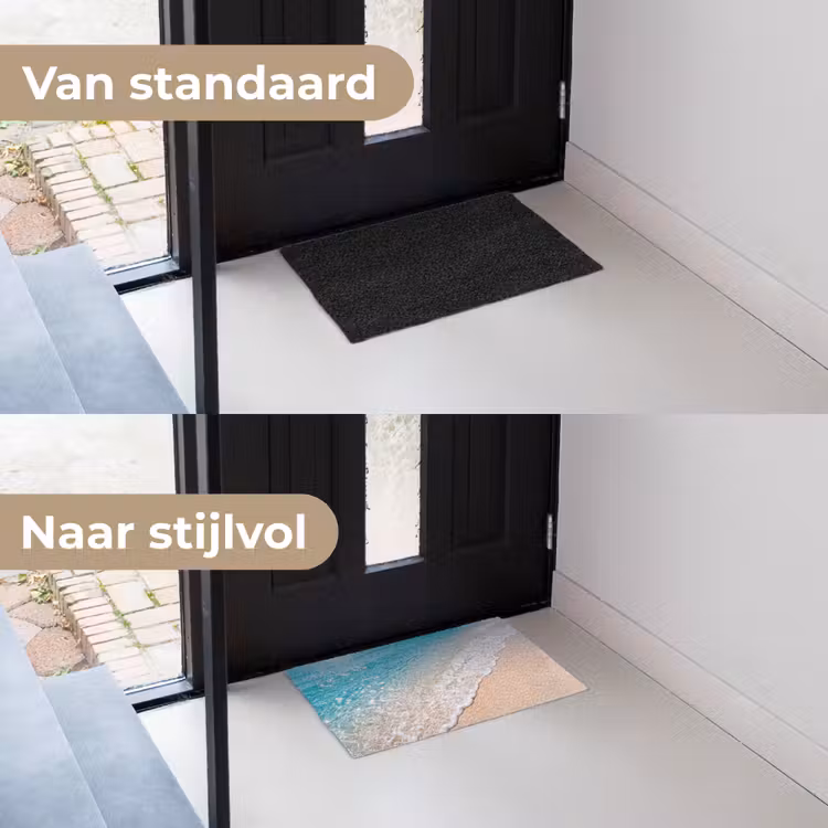 Strand - Water - Natuur - Blauw - Beige Deurmat klein -voor-na_NL