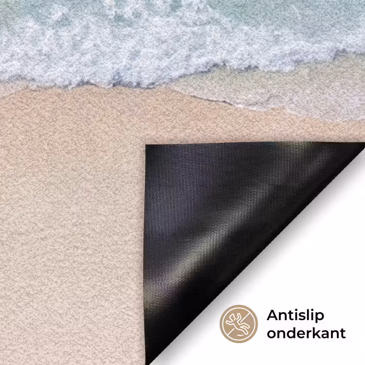 Strand - Zee - Golven - Natuur - Blauw Deurmat klein -antislip_NL