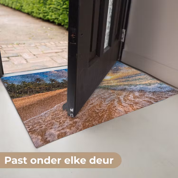 Strand - Zonsondergang - Golven - Natuur - Goud Deurmat klein -USP_NL