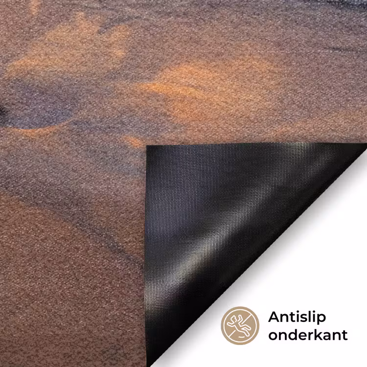 Strand - Zonsondergang - Golven - Natuur - Oranje Deurmat klein -antislip_NL