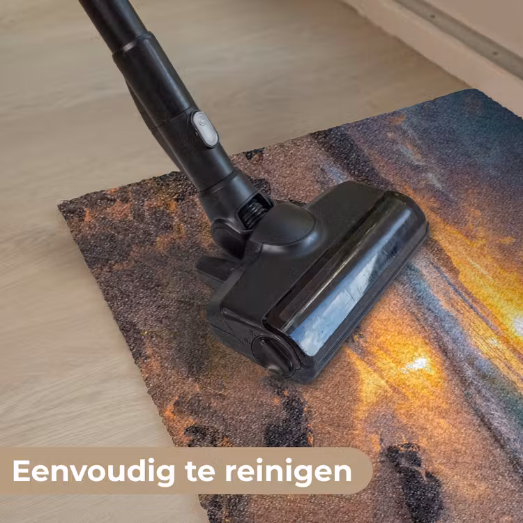 Strand - Zonsondergang - Golven - Natuur - Oranje Deurmat klein -reinigen_NL