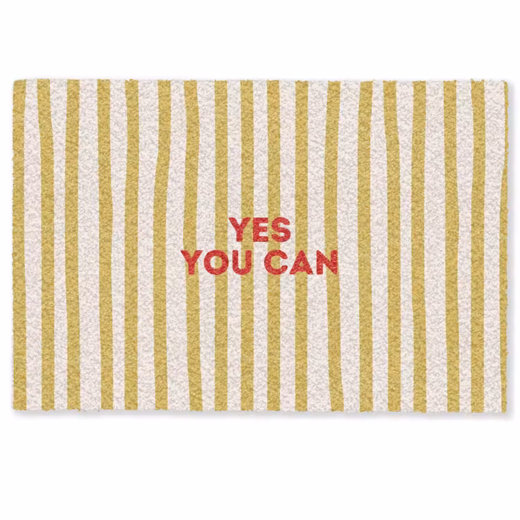 Strepen - Abstract - Yes you can - Rood Deurmat klein -zkaufland3d