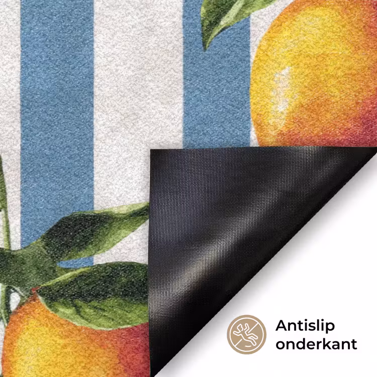 Strepen - Citroen - Blauw Deurmat klein 898 -antislip_NL