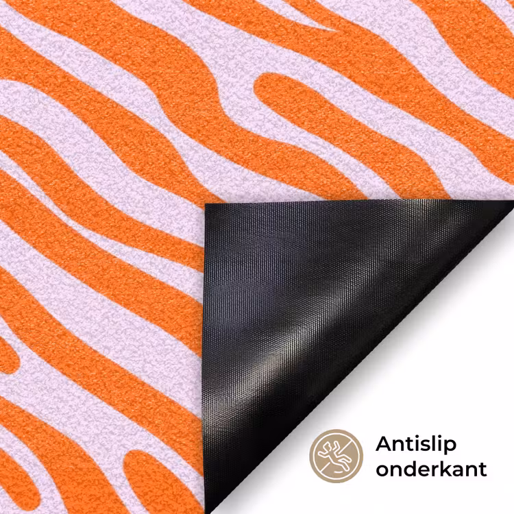 Strepen - Dynamisch - Oranje Deurmat klein 898 -antislip_NL