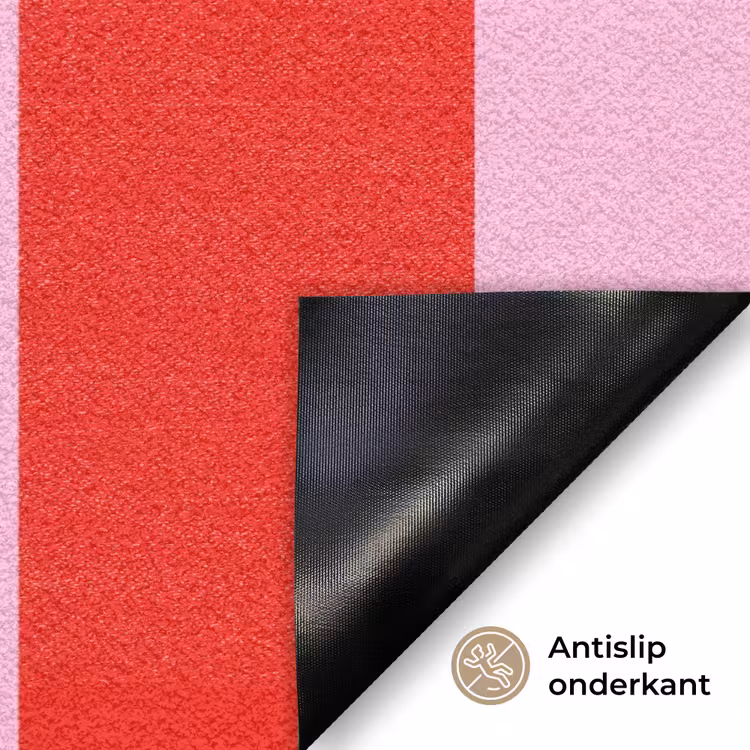 Strepen - Klassiek - Roze Deurmat klein 898 -antislip_NL