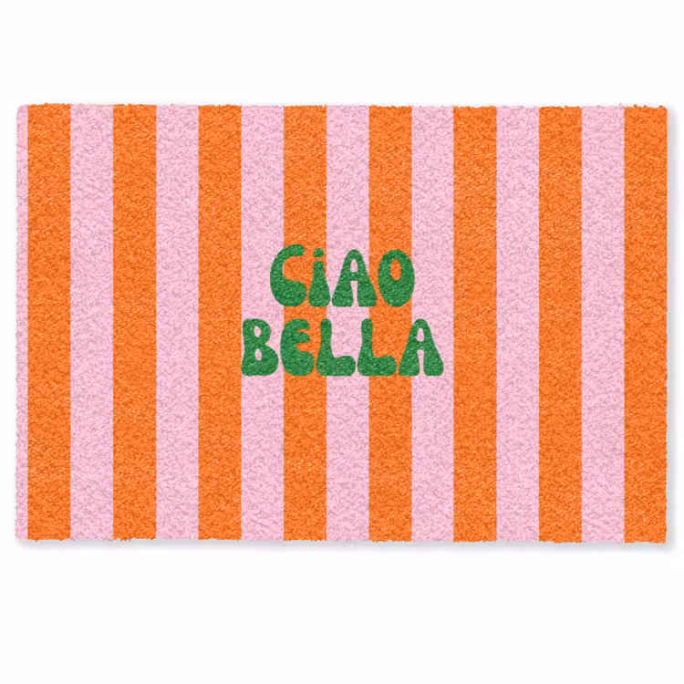 Strepen - Oranje - Verticaal - Ciao bella Deurmat klein -zkaufland3d