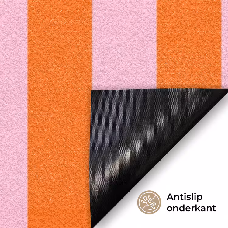 Strepen - Oranje - Verticaal - Ciao bella Deurmat klein -antislip_NL