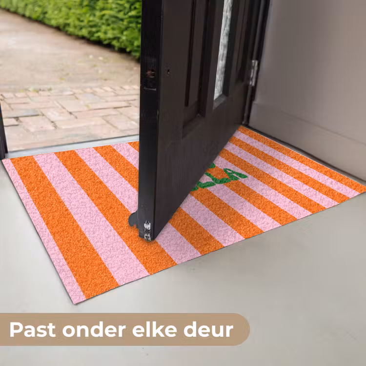 Strepen - Oranje - Verticaal - Ciao bella Deurmat klein -USP_NL