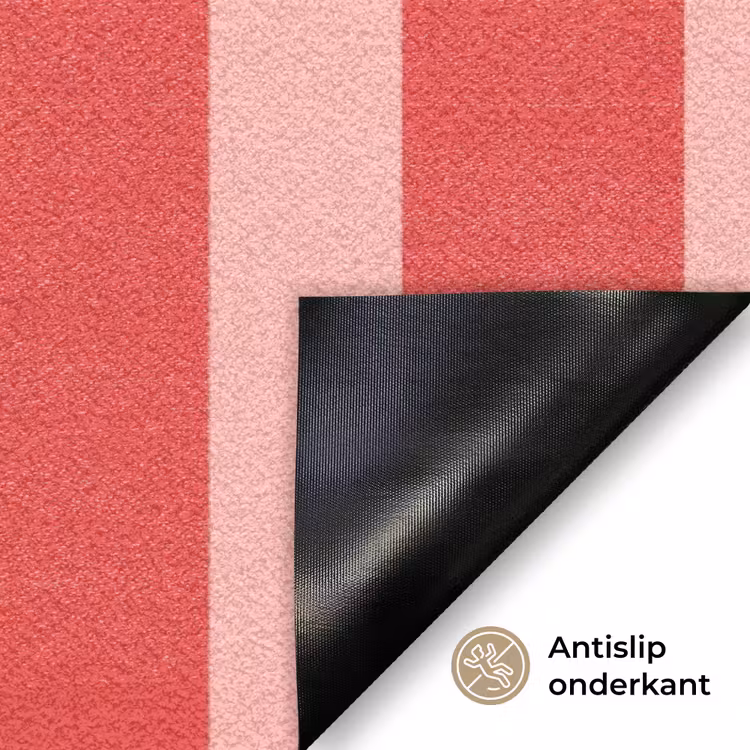 Strepen - Rood - Try again Deurmat klein -antislip_NL