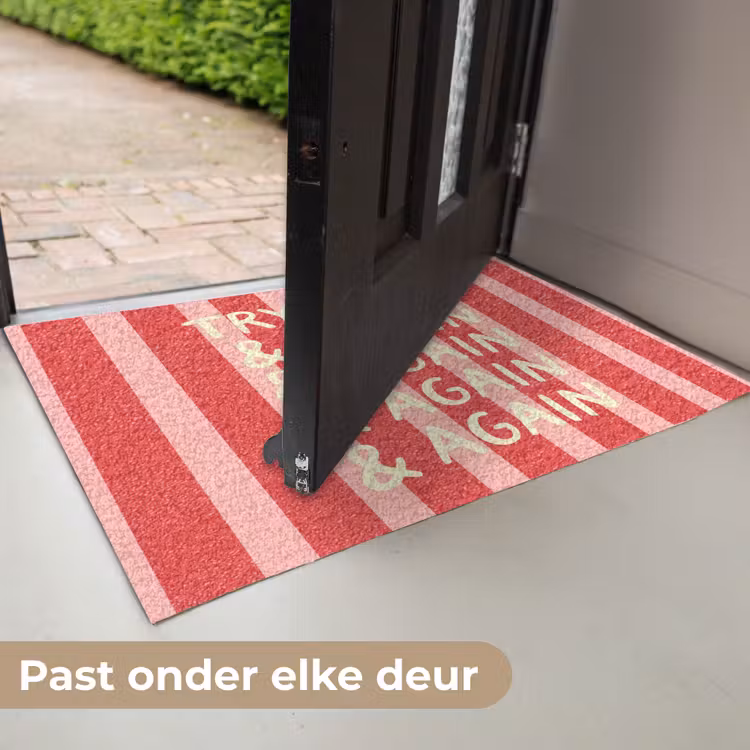 Strepen - Rood - Try again Deurmat klein -USP_NL