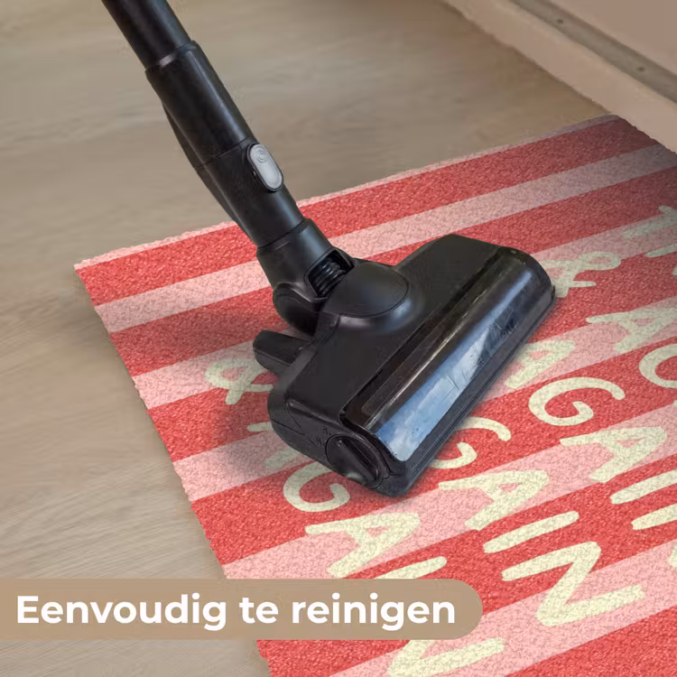 Strepen - Rood - Try again Deurmat klein -reinigen_NL
