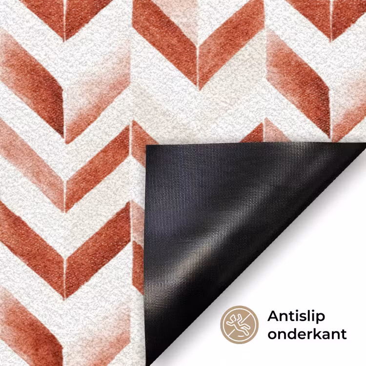 Strepen - Rood - Wit - Patroon Deurmat klein 898 -antislip_NL