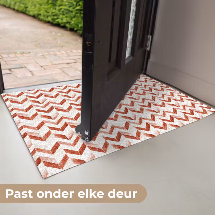 Strepen - Rood - Wit - Patroon Deurmat klein 898 -USP_NL