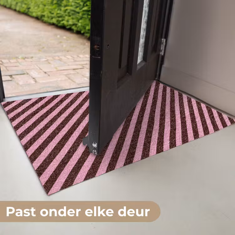 Strepen - Roze - Bruin Deurmat klein 898 -USP_NL