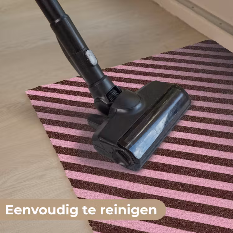 Strepen - Roze - Bruin Deurmat klein 898 -reinigen_NL