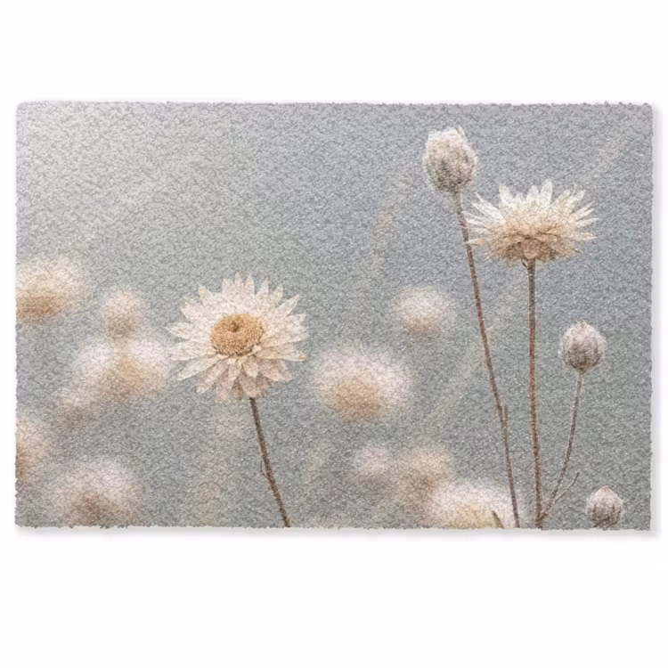 Strobloemen - Wit - Daglicht Deurmat klein -zkaufland3d