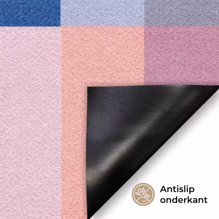 Stroken - Blauw - Patroon - Abstract Deurmat klein -antislip_NL
