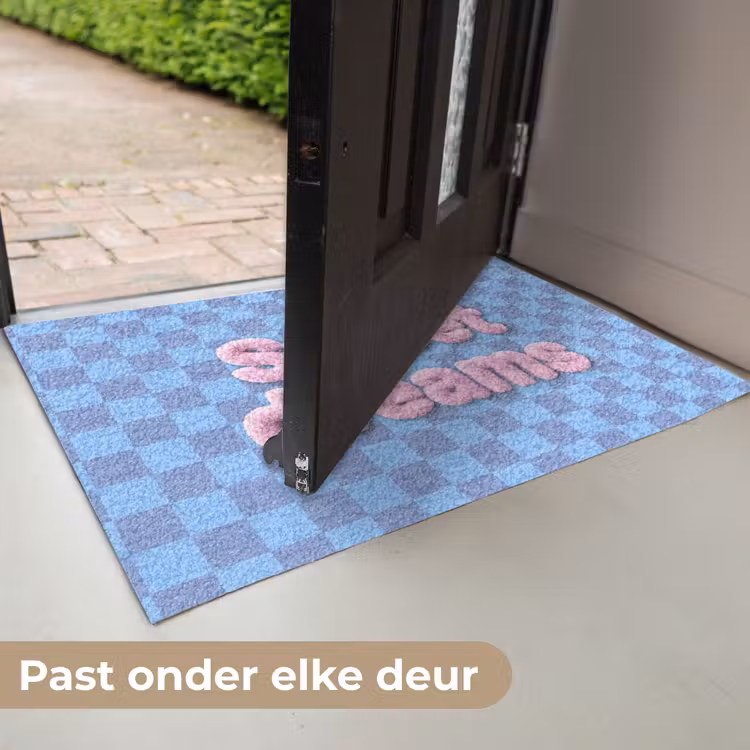 Sweet dreams - Vierkanten - Roze - Blauw Deurmat klein -USP_NL