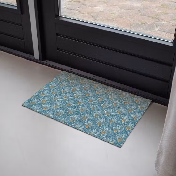 Symmetrisch - Patroon - Blauw Deurmat klein 898 -sfeer2