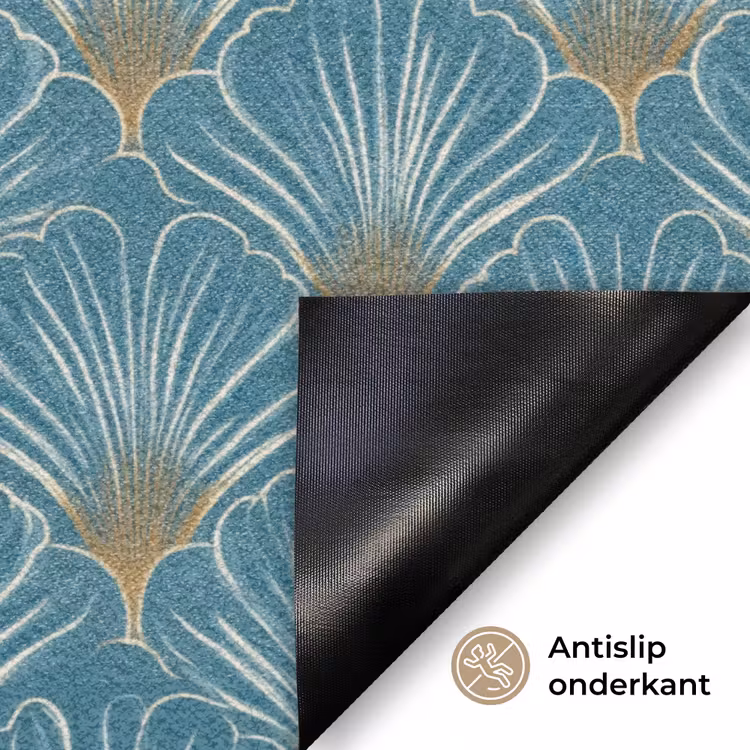 Symmetrisch - Patroon - Blauw Deurmat klein 898 -antislip_NL
