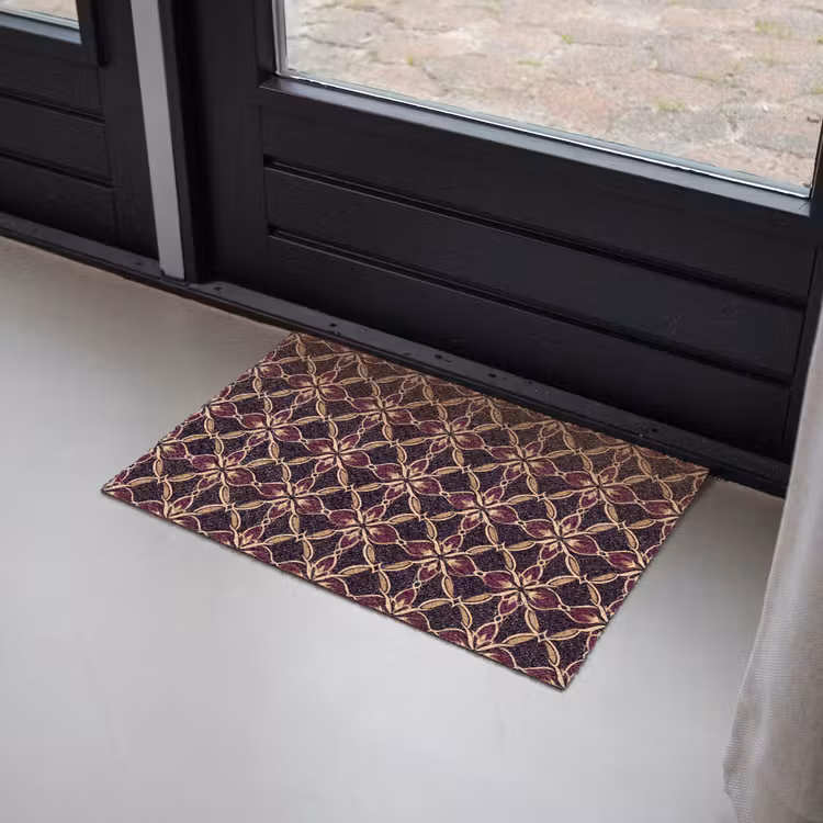 Symmetrisch - Tegel - Burgundy Deurmat klein 898 -sfeer2
