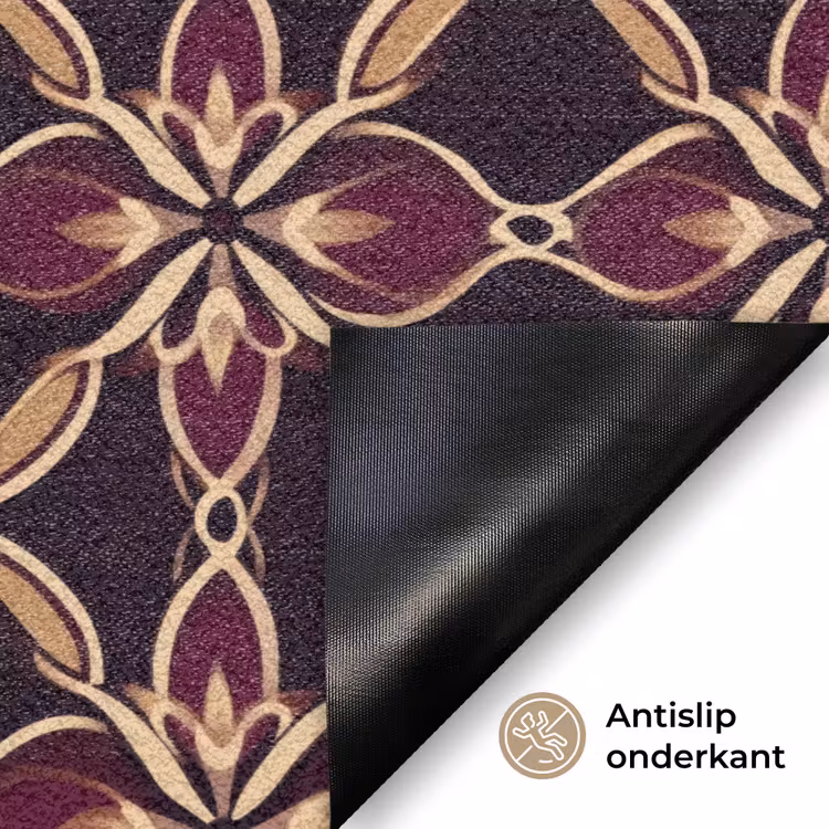 Symmetrisch - Tegel - Burgundy Deurmat klein 898 -antislip_NL