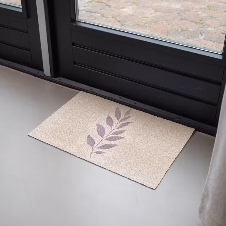 Tak - Bladeren - Minimalistisch - Beige Deurmat klein -sfeer2