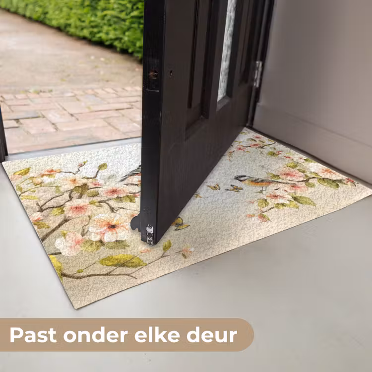 Takken - Bloemen - Vogeltjes - Roze Deurmat klein -USP_NL
