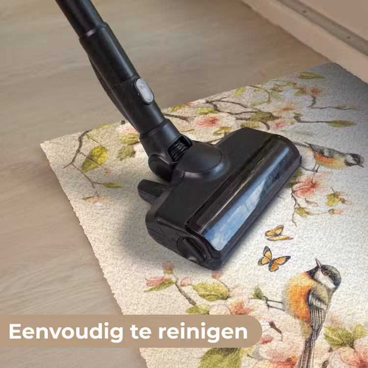 Takken - Bloemen - Vogeltjes - Roze Deurmat klein -reinigen_NL