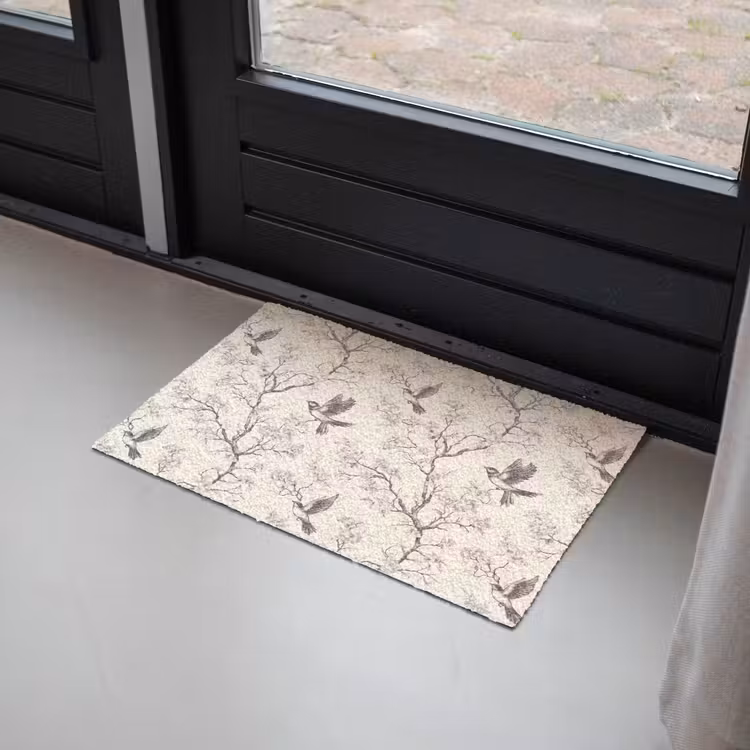 Takken - Vogels - Beige Deurmat klein 898 -sfeer2