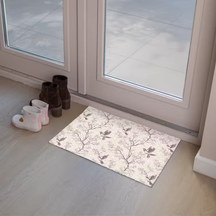 Takken - Vogels - Beige Deurmat klein 898 -sfeer3