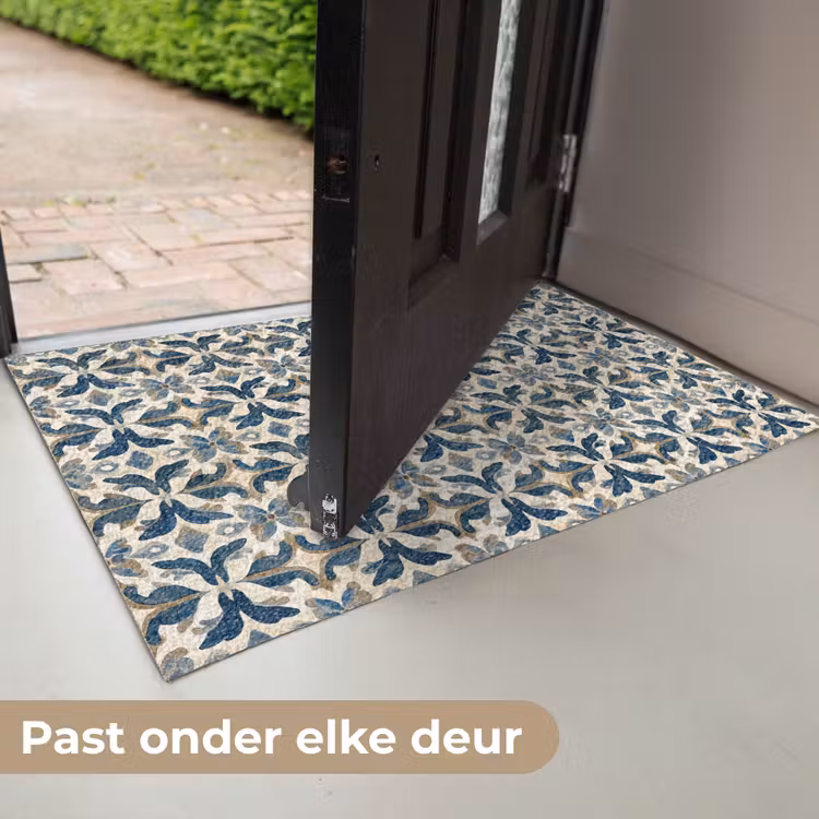 Tegel - Patroon - Blauw - Beige Deurmat klein 898 -USP_NL