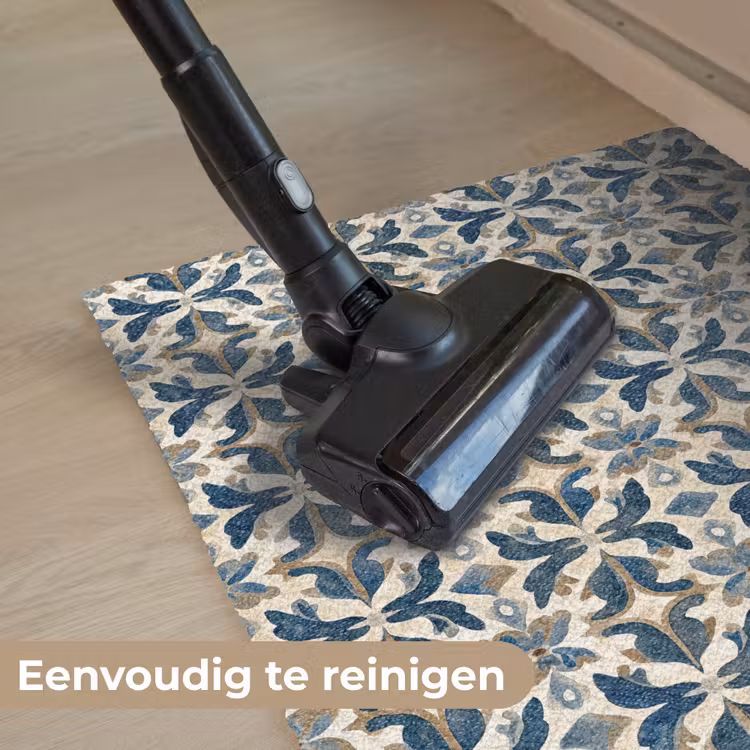 Tegel - Patroon - Blauw - Beige Deurmat klein 898 -reinigen_NL
