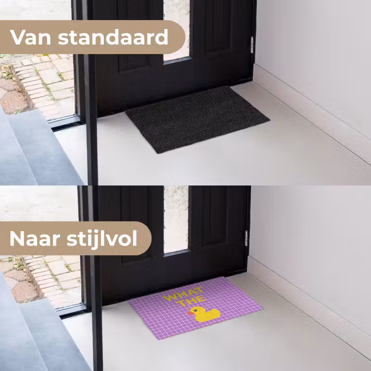 Tekst - Eend - Paars Deurmat klein -voor-na_NL