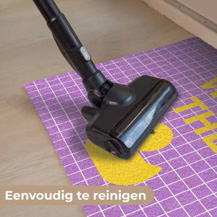 Tekst - Eend - Paars Deurmat klein -reinigen_NL