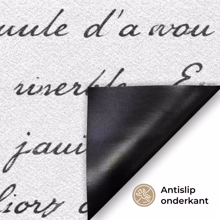 Tekst - Handschrift - Klassiek - ZwartWit Deurmat klein -antislip_NL
