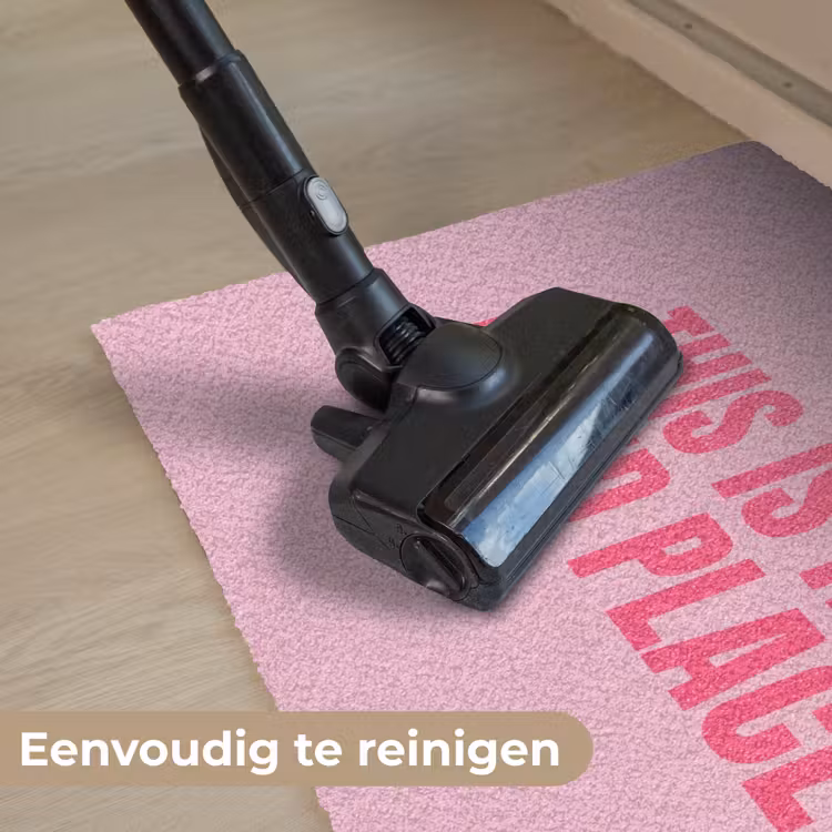Tekst - Modern - Roze Deurmat klein -reinigen_NL