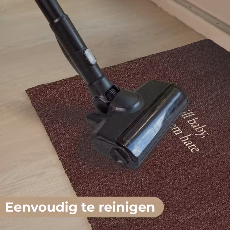 Tekst - Rood - Minimalistisch Deurmat klein -reinigen_NL
