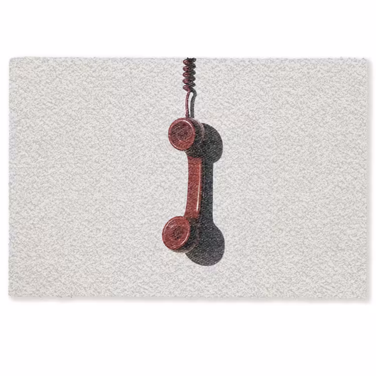 Telefoon - Koord - Rood - Minimalistisch Deurmat klein -zkaufland3d