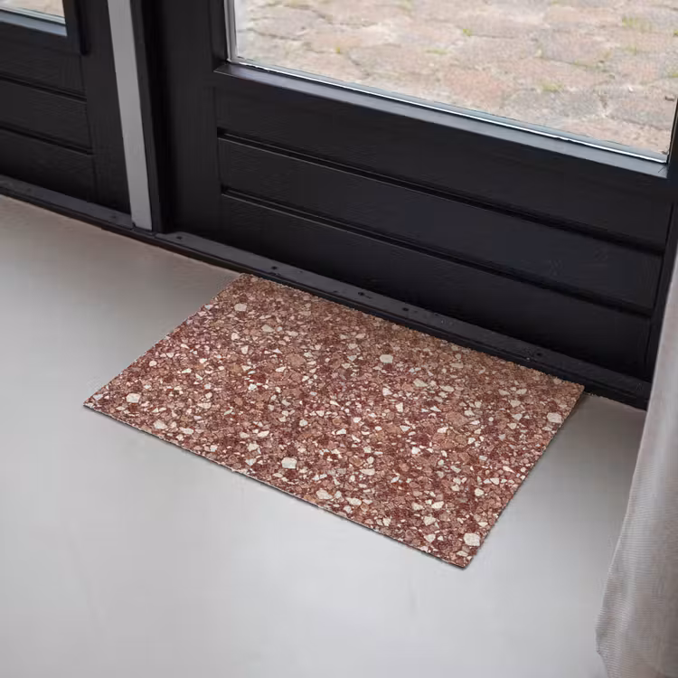 Terrazzo - Patroon - Steentextuur - Roodbruin Deurmat klein 898 -sfeer2