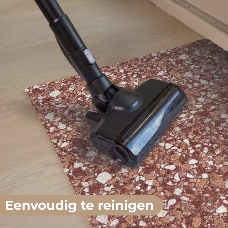 Terrazzo - Patroon - Steentextuur - Roodbruin Deurmat klein 898 -reinigen_NL