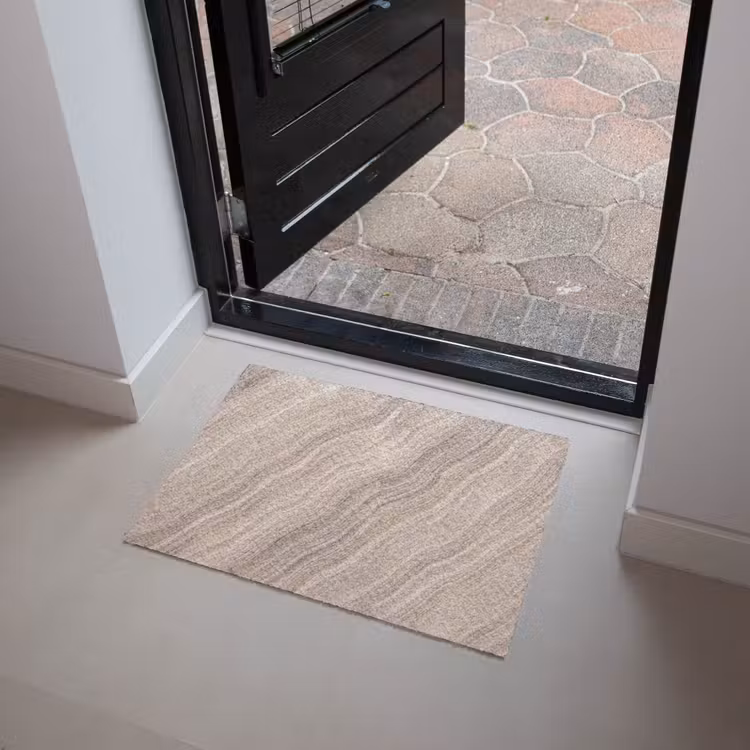 Textuur - Golvend - Abstract - Modern - Beige Deurmat klein -sfeer5