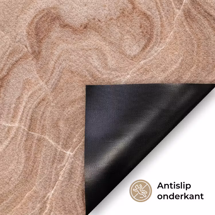 Textuur - Golvend - Abstract - Warm - Bruin Deurmat klein -antislip_NL