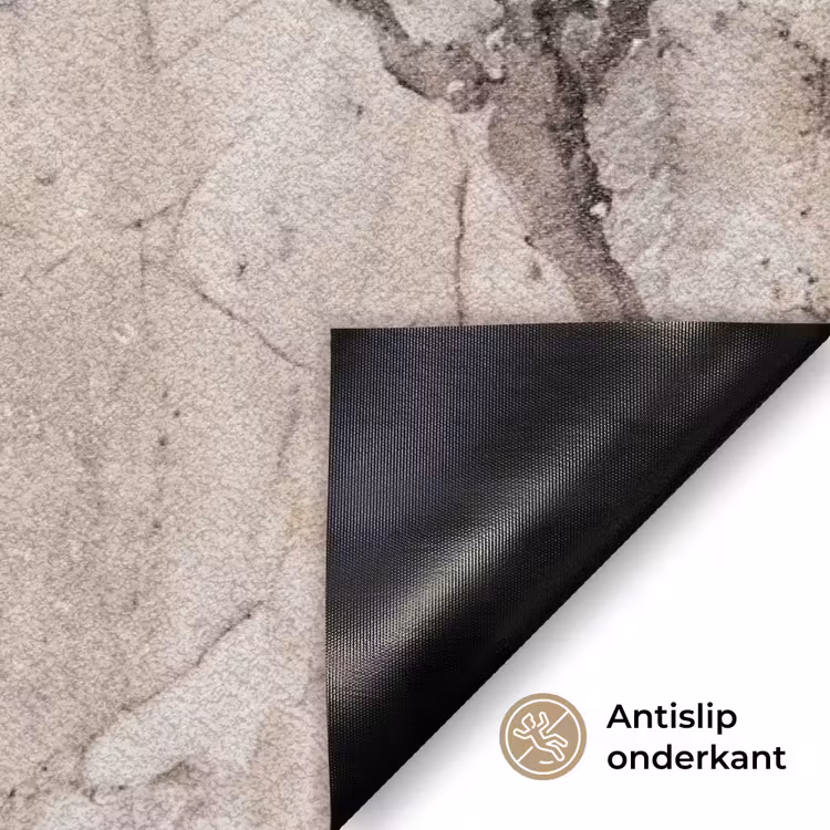 Textuur - Marmer - Abstract - Beige - Bruin Deurmat klein -antislip_NL