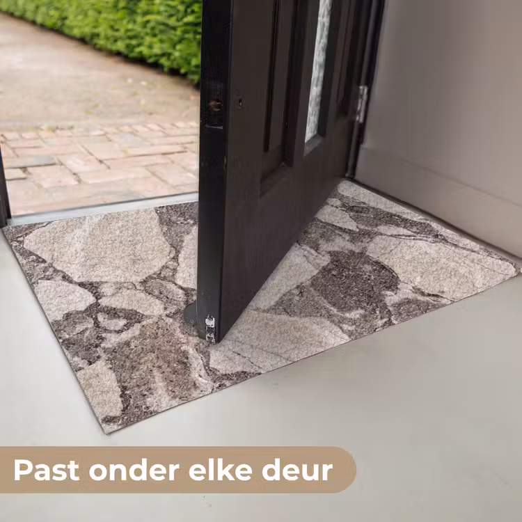 Textuur - Marmer - Abstract - Beige - Bruin Deurmat klein -USP_NL