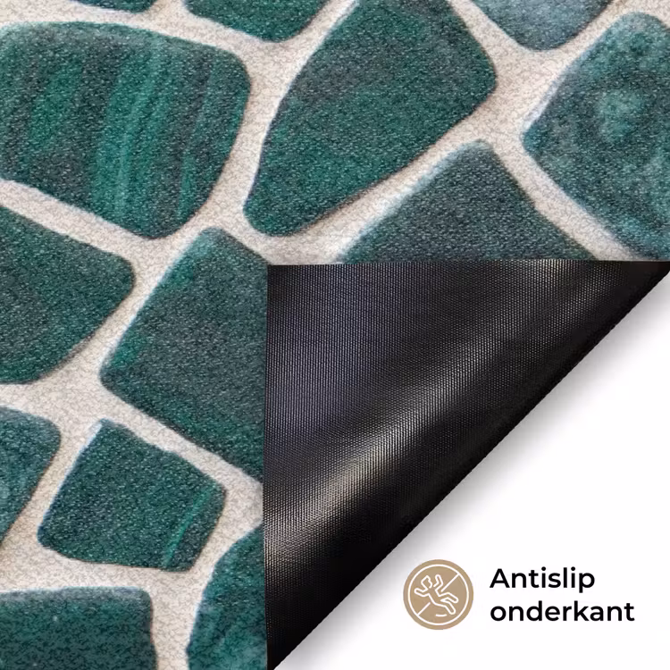 Textuur - Steen - Groen - Abstract - Patroon Deurmat klein -antislip_NL