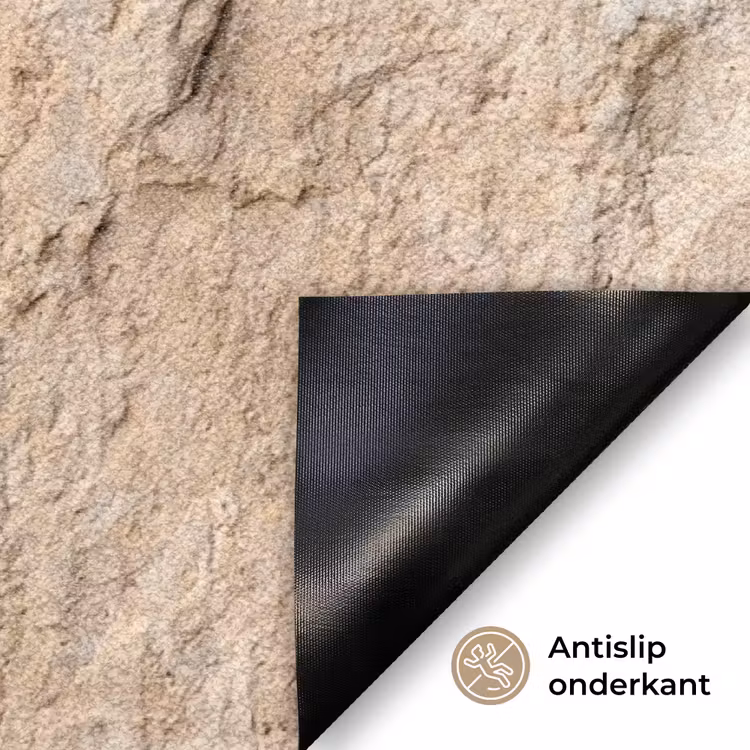 Textuur - Steen - Natuur - Beige Deurmat klein -antislip_NL