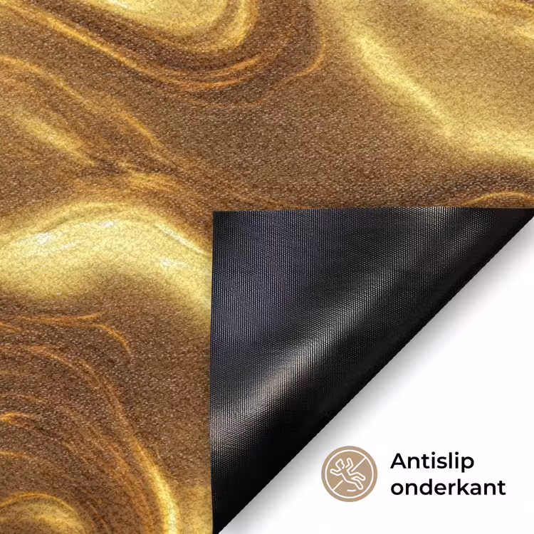 Textuur - Vloeibaar - Organisch - Goud Deurmat klein 898 -antislip_NL